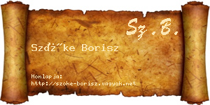 Szőke Borisz névjegykártya